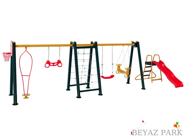 06-30786-Kaydıraklı Tırmanmalı Salıncak Seti